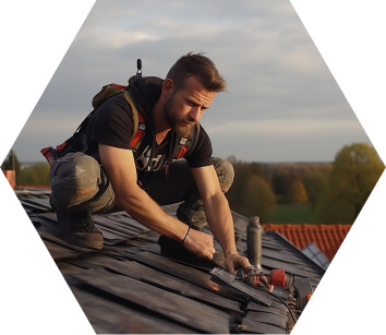 roofing crew installing shingles on a Memphis home