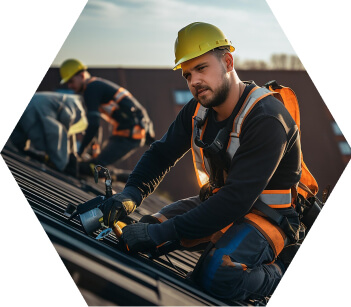 roofer repairing a storm-damaged roof in Memphis, TN