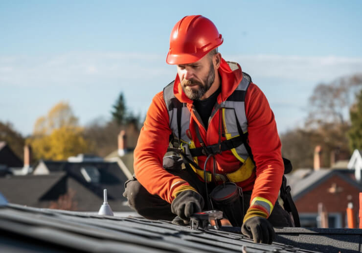 roofer replacing shingles on a Memphis home